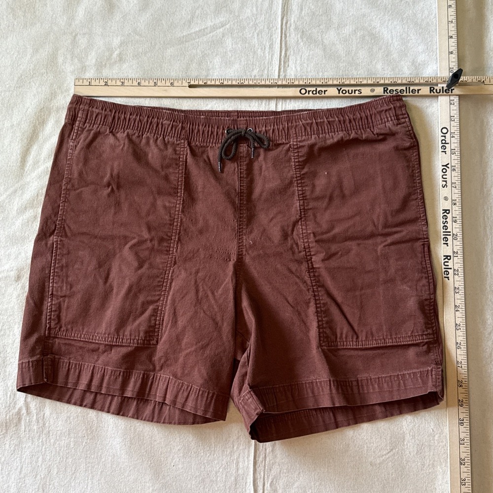 Filson Dry Falls Shorts Mens L Large Sequoia Rust Brown Pull On Drawstring